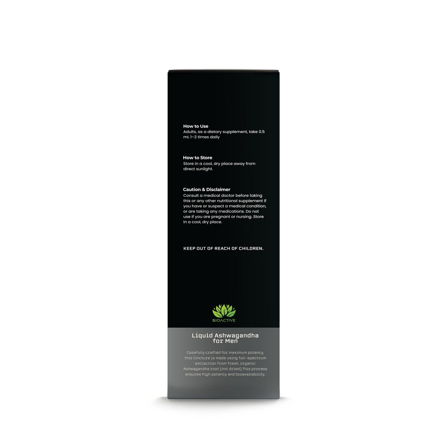 BIOACTIVE Liquid Ashwagandha Drops - Testosterone Support for Men