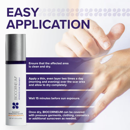 BIOCORNEUM Advanced Scar Treatment with Silishield SPF 30 (50g) – Surgeon-Recommended Silicone Scar Gel