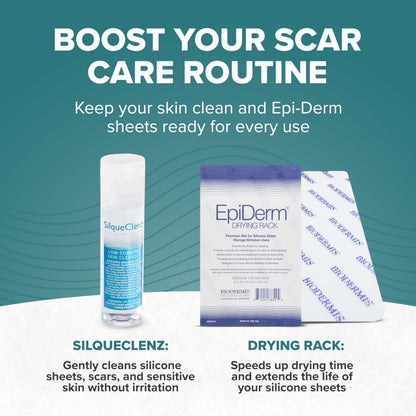 Biodermis EpiDerm Silicone Gel Scar Sheets - Premium 5-Pack, 1.4x6in, Natural