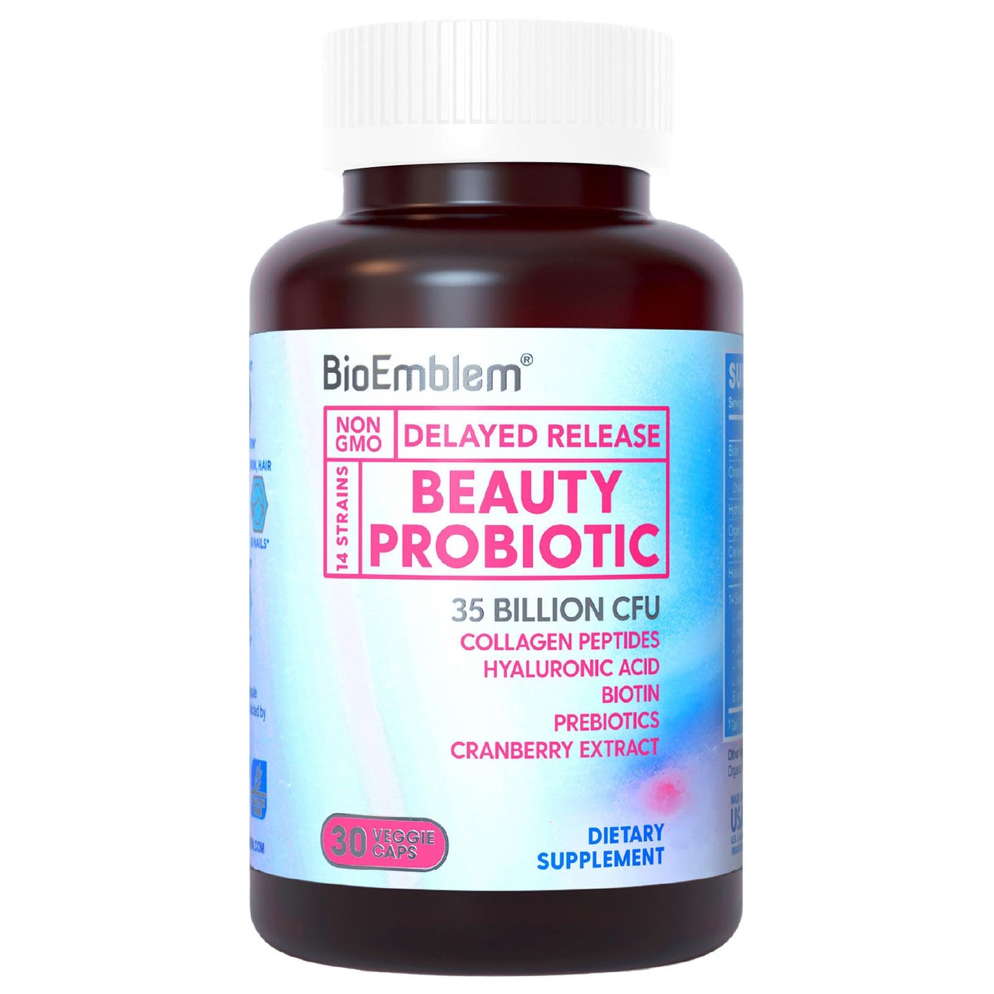BioEmblem Beauty Probiotics for Women – 35B CFU, 14 Strains, 30 Caps