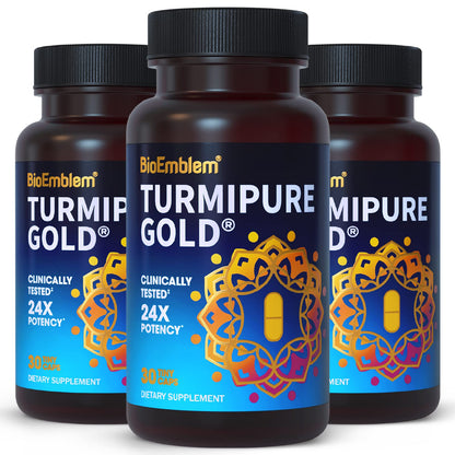 BioEmblem Turmeric Curcumin with TurmiPure Gold – Joint Support, 90 Servings, 24x Absorption