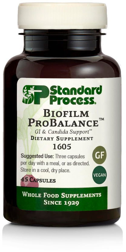Standard Process Biofilm ProBalance - Digestive Probiotics for Gut Health (45 Capsules, 15 Servings)