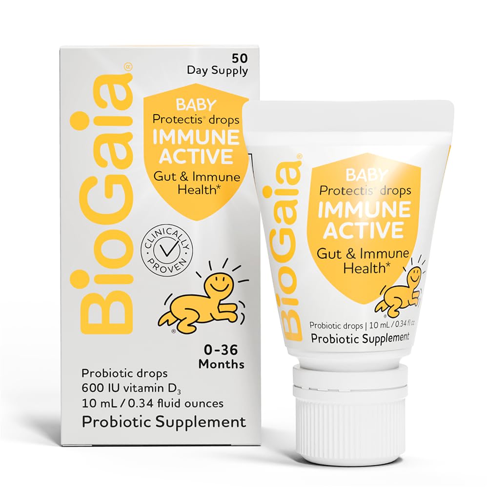 BioGaia Immune Active Baby Probiotic Drops + Vitamin D | 0-36 Months | Digestive & Immune Health