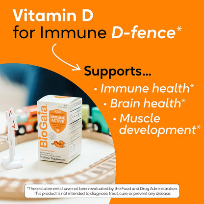 BioGaia Immune Active Kids | Probiotic + Vitamin D for Ages 3+
