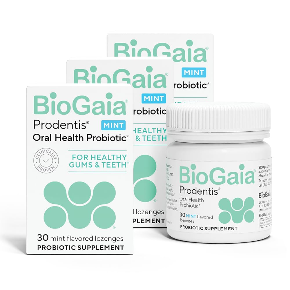BioGaia Prodentis 3-Pack | Dental Probiotic Lozenges for Healthy Gums & Teeth | Mint Flavor | 90 Day Supply
