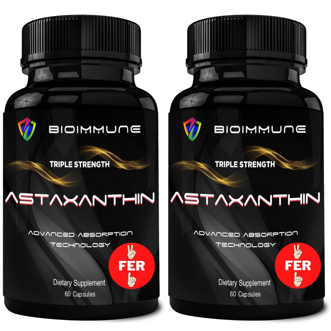 BioImmune 2 Pack AstaQuil Astaxanthin 12mg, 120 Softgels + Organic Coconut Oil