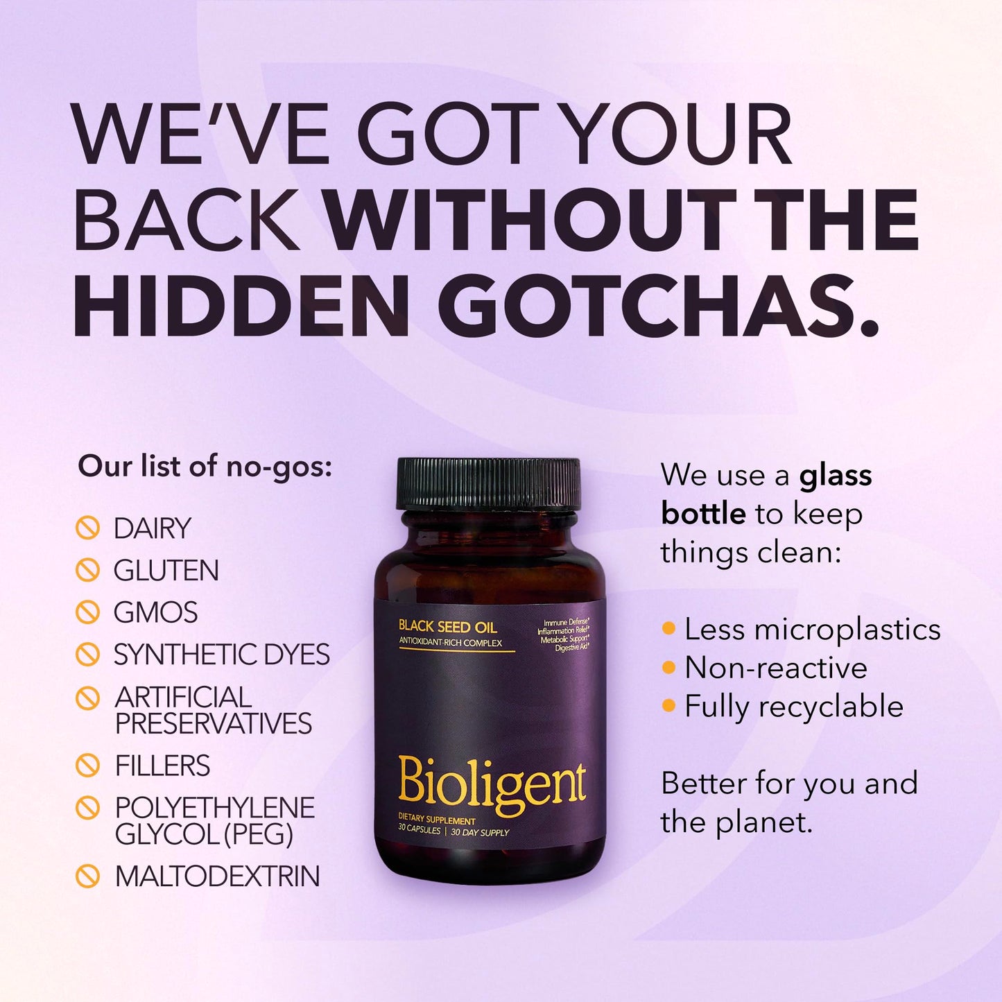 BIOLIGENT Black Seed Oil Capsules, Cold-Pressed with Thymoquin, Plant-Based Wellness for Digestion, Energy & Daily Balance, Non-GMO, Gluten Free, 30 Capsules, 30 Day Supply