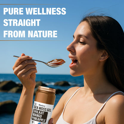 Biolore Sea Moss Gel with Shilajit – Mango Pineapple, 16 oz (Vegan, Gluten-Free)