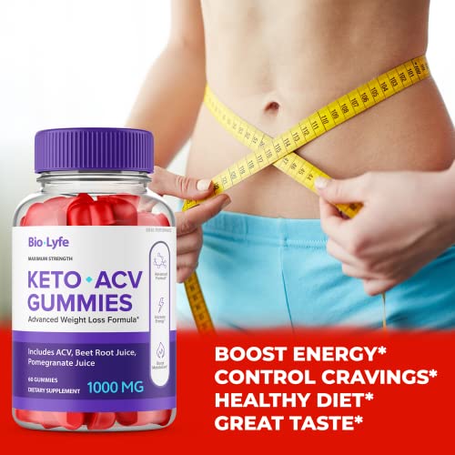 Biolyfe Keto + Gummies ACV – Maximum Strength Keto Supplement Gummies (5 Pack)