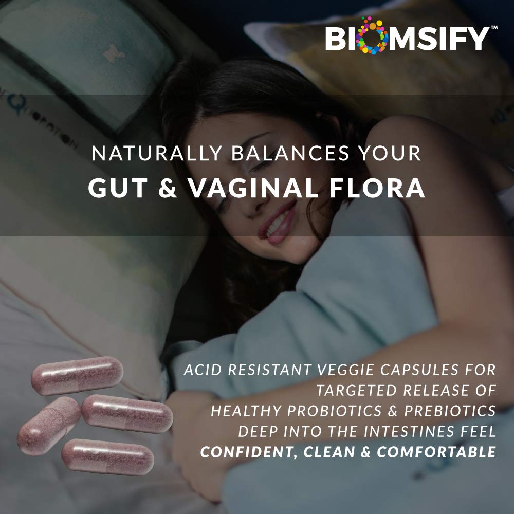 Biom Complete Feminine Balance Probiotics + Prebiotics for Women – Gluten & Dairy Free, 30 Servings