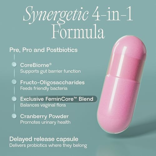 BIOMA Feminine Health Synbiotic – Probiotic Support for Vaginal pH, Urinary & Digestive Wellness (3-Pack, 180 Capsules)