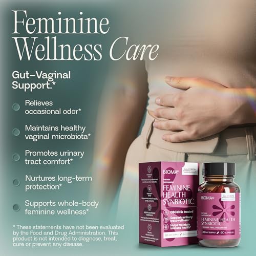 BIOMA Feminine Health Synbiotic – Probiotics, Cranberry & Tributyrin for Vaginal pH, Urinary & Digestive Support | 60 Capsules