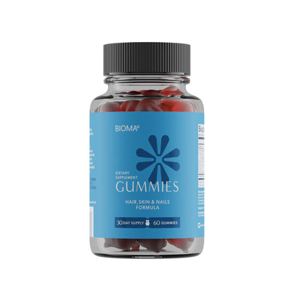 BIOMA Hair, Skin & Nails Beauty Gummies – Biotin, Collagen, Zinc & Vitamins C & E | Gluten-Free | 60 Gummies (30-Day Supply)