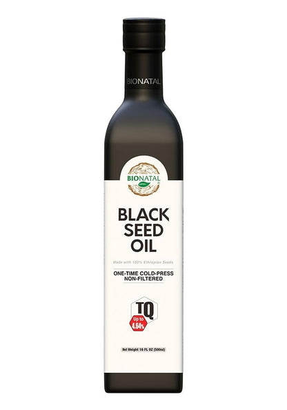 BioNatal Ethiopian Black Seed Oil – Cold-Pressed Nigella Sativa, 16oz Glass