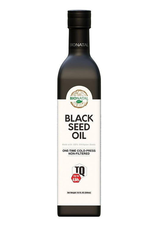 BioNatal Ethiopian Black Seed Oil – Cold-Pressed Nigella Sativa, 16oz Glass