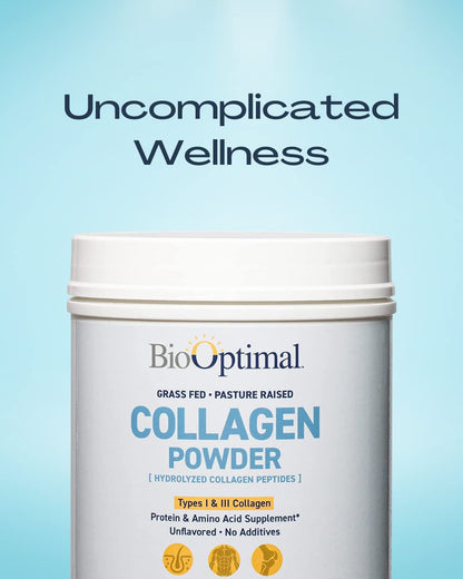 BioOptimal Collagen Peptides Powder – Grass-Fed & Non-GMO, Zero Sugar (45 Servings)