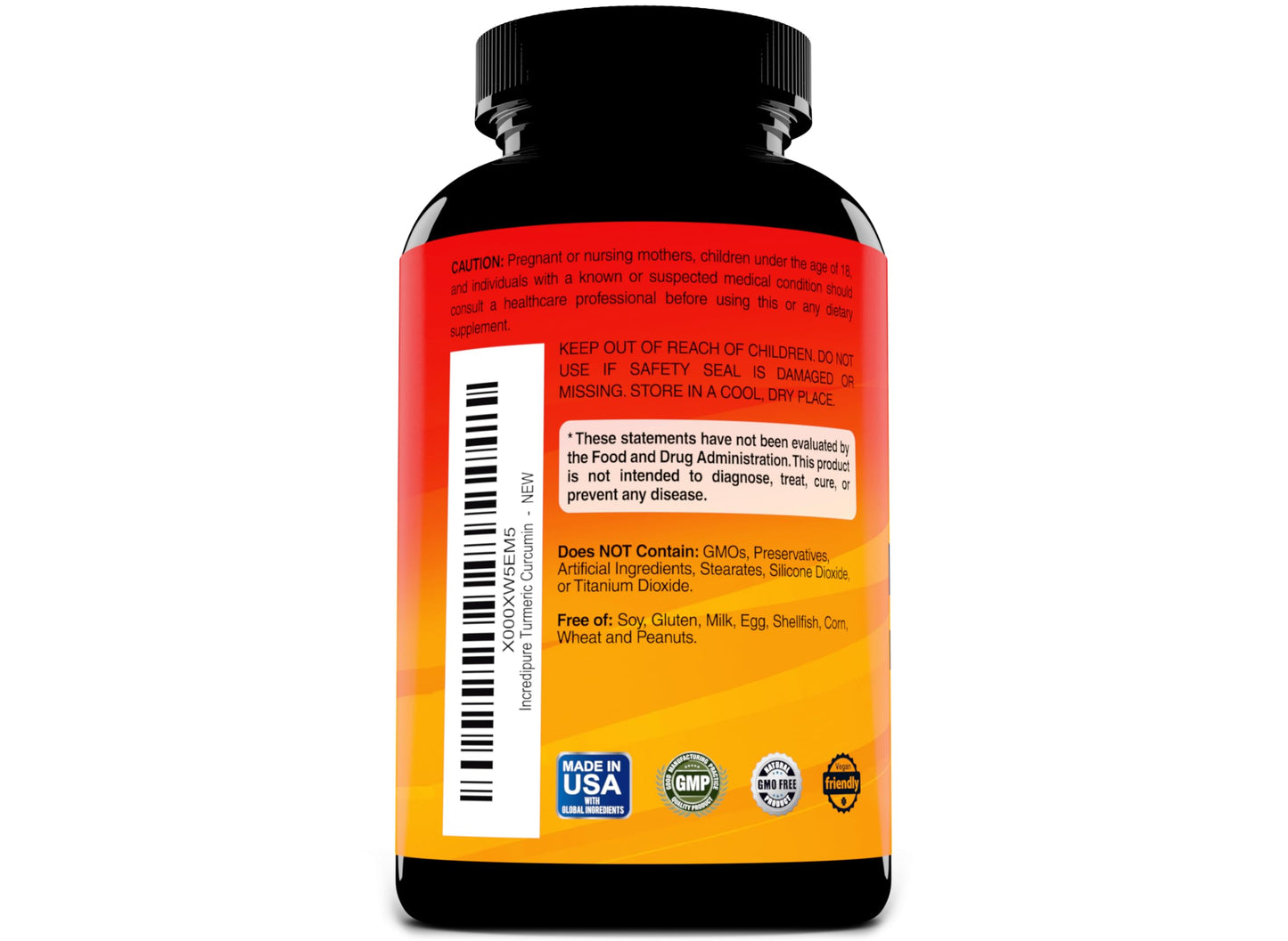 Turmeric Curcumin Supplement w/ BioPerine – 755mg per Capsule | Curcumin Incredipure