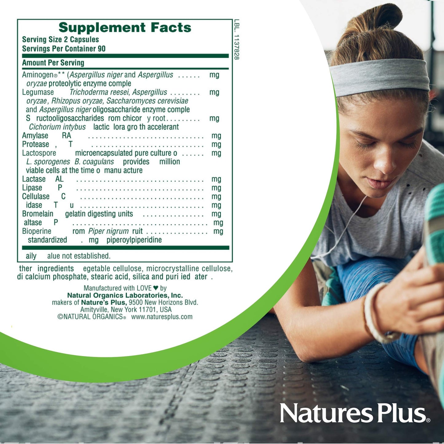 Natures Plus ActiZyme 180 Veg Caps – Digestive Enzymes & Probiotics