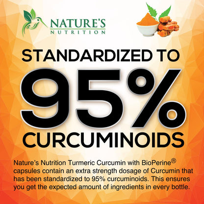 Turmeric Curcumin 1950mg with Bioperine – 95% Curcuminoids, 240 Vegan Capsules, Made in USA