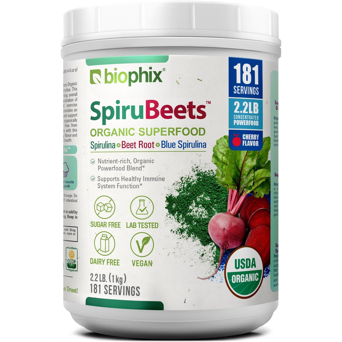 Biophix SpiruBeets 2.2 lb – Spirulina Beet Root Protein-Rich Superfood