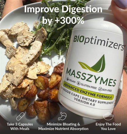 BiOptimizers MassZymes - Complete Digestive Enzymes (250 Capsules)