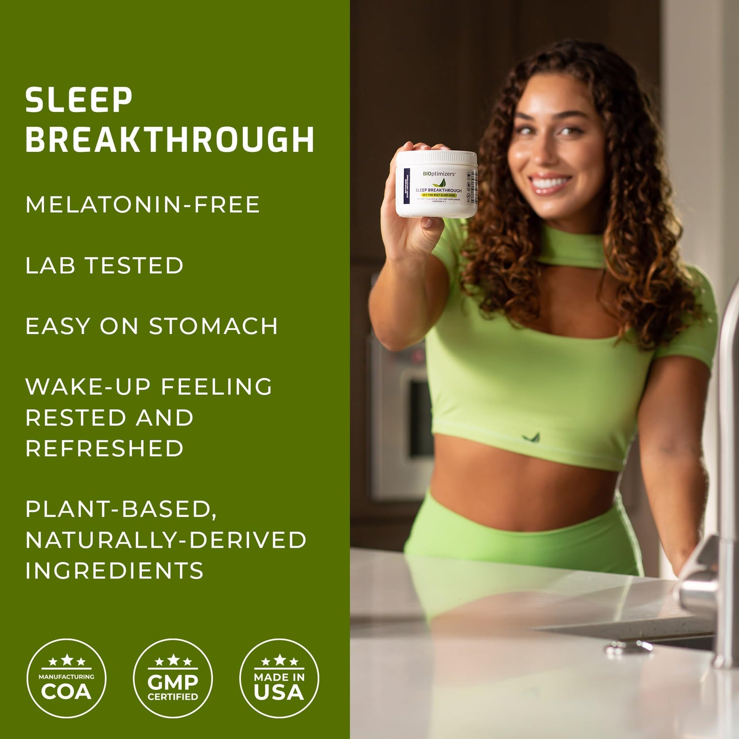 BIOptimizers Sleep Breakthrough 2.0 – Melatonin-Free Sleep Support Powder (Blue Berry Dreams)