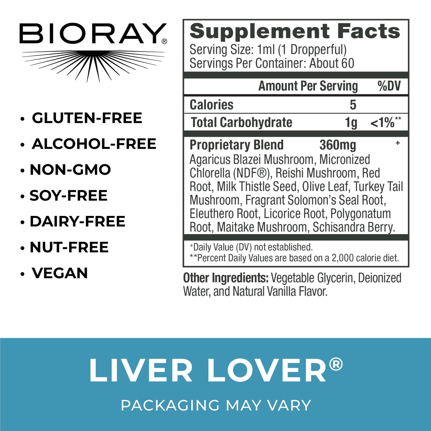 BIORAY Daily Liver Lover – Liver & Adrenal Support (2 oz)