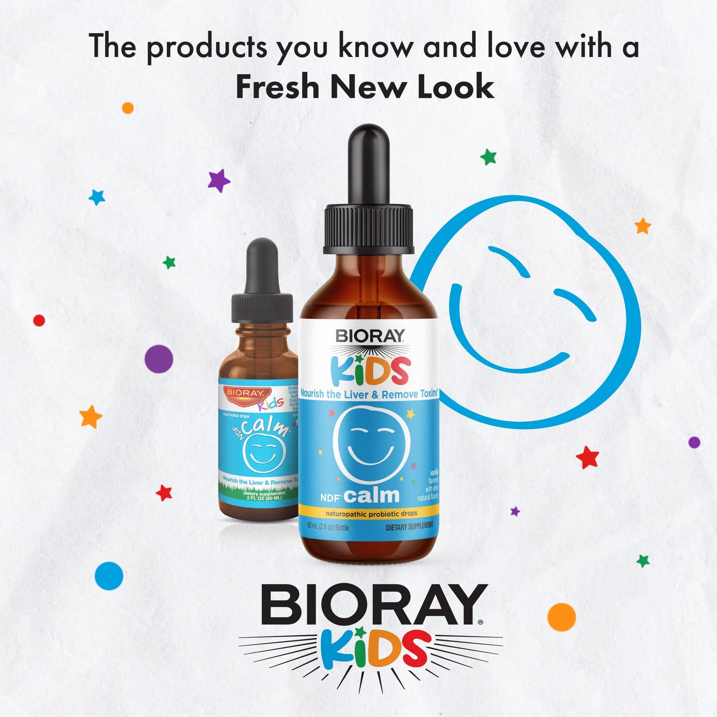 BIORAY Kids NDF Calm Vanilla - 2 fl oz | Liver Support & Toxin Removal | Non-GMO, Vegan, Gluten Free