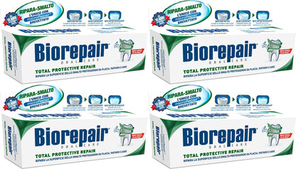 Biorepair Total Protective Repair Toothpaste with microRepair | 4 x 75 ml (Italian Import)