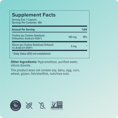 Biosil Collagen Booster Supplement – 180 Vegan Capsules with Patented ch-OSA