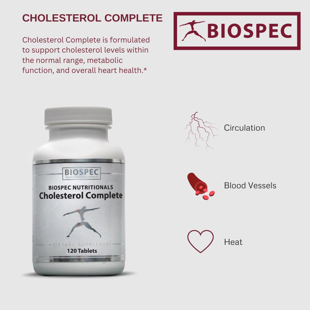 BIOSPEC NUTRITIONALS Cholesterol Complete - Natural Cholesterol & Heart Health Support (Red Yeast Rice, CO-Q-10, Hawthorn, Magnesium) 240 Tablets