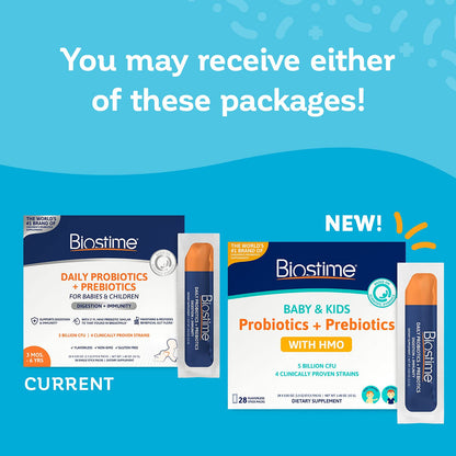 Biostime Baby Probiotic for Kids with HMO & Prebiotic Fiber – Immune Support & Digestion – 28 Powder Packets