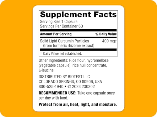 Biotest Micellar Curcumin – 95x Absorption, UCLA-Invented & Patented, 60 Capsules