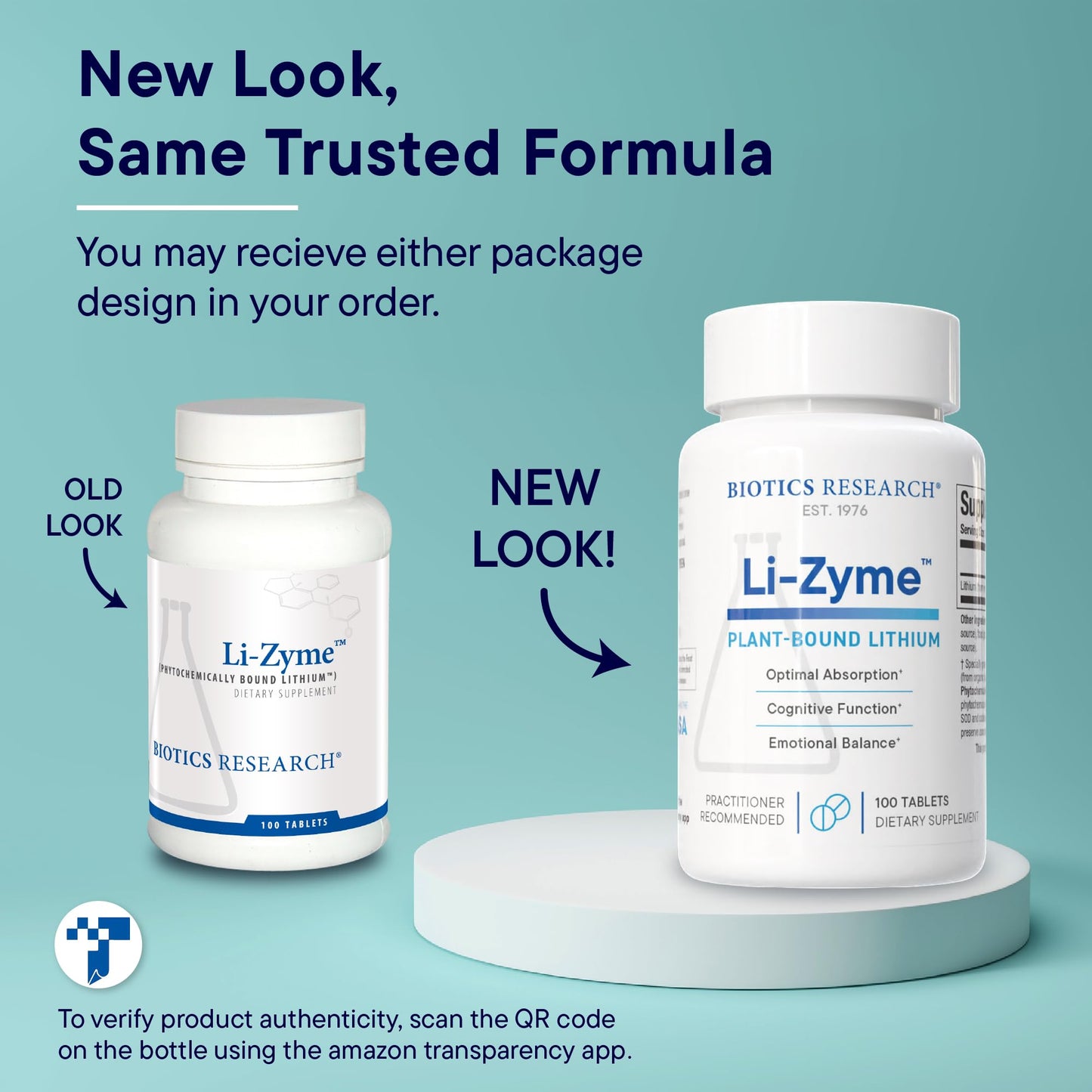 Biotics Research Li Zyme 50 mcg Lithium – Whole-Food, Phytochemically Bound, Highly Bioavailable – Brain Function, Memory & Mood Support (Pack of 2, 100 Tablets)