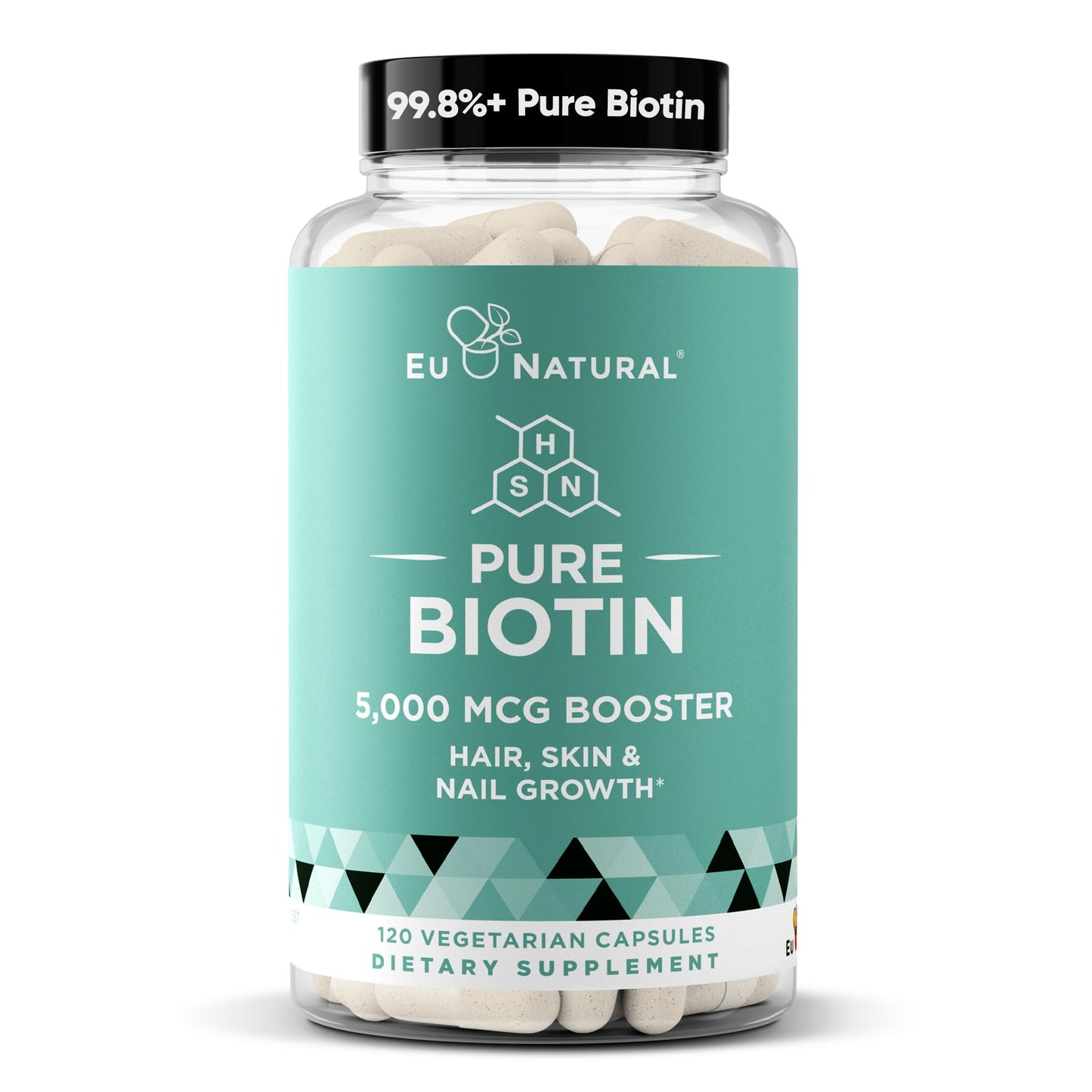 Biotin 5000 mcg Hair Skin Nails Supplement – High-Potency Vegan Soft Capsules (120)
