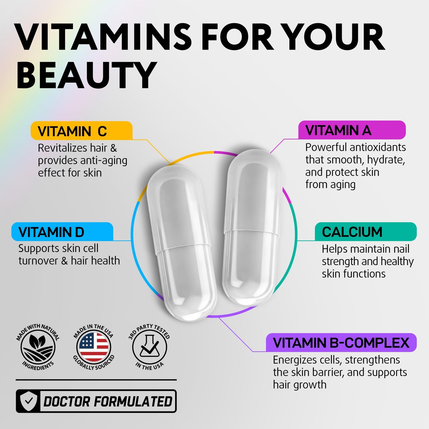 IQ BIOLOGY Biotin Collagen Keratin – Hair Growth Vitamins for Women & Men, 10000mcg Biotin + Hyaluronic Acid