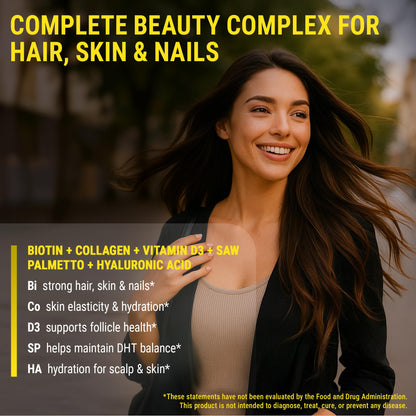 Biotin Gummies with Collagen & Vitamin D3 for Hair, Skin & Nails – Pineapple (Pack of 2)