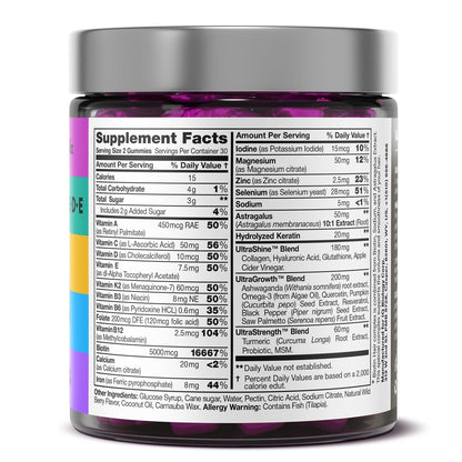 Biotin Gummies for Hair, Skin & Nails – Hair Growth Vitamins (60 Gummies)