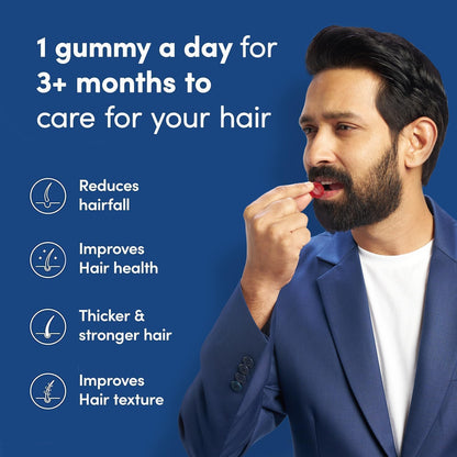 Man Matters Biotin Hair Gummy for Healthy Hair – No Sugar Added | 60 Gummies