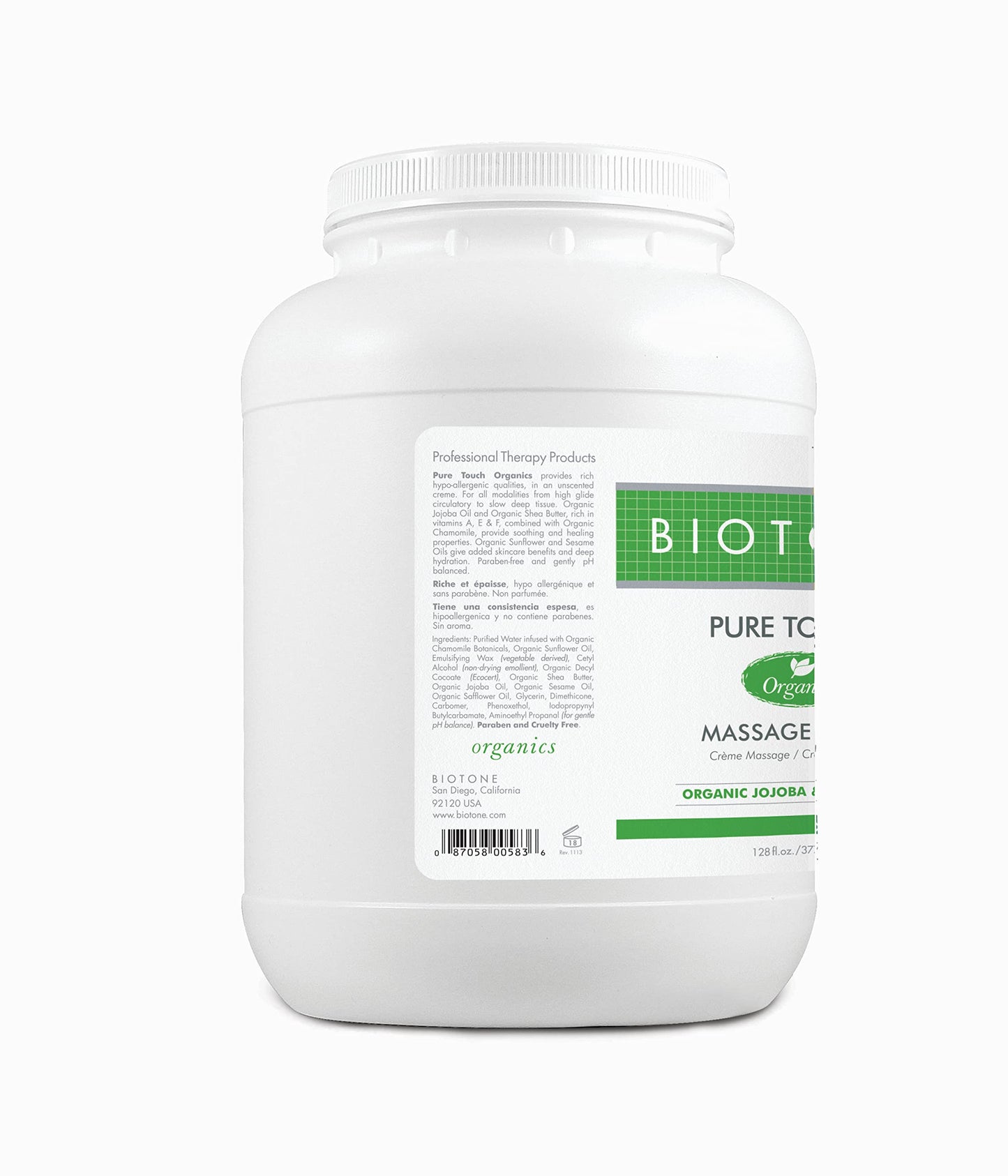 BIOTONE Pure Touch Organics Massage Creme - True Organic Massage