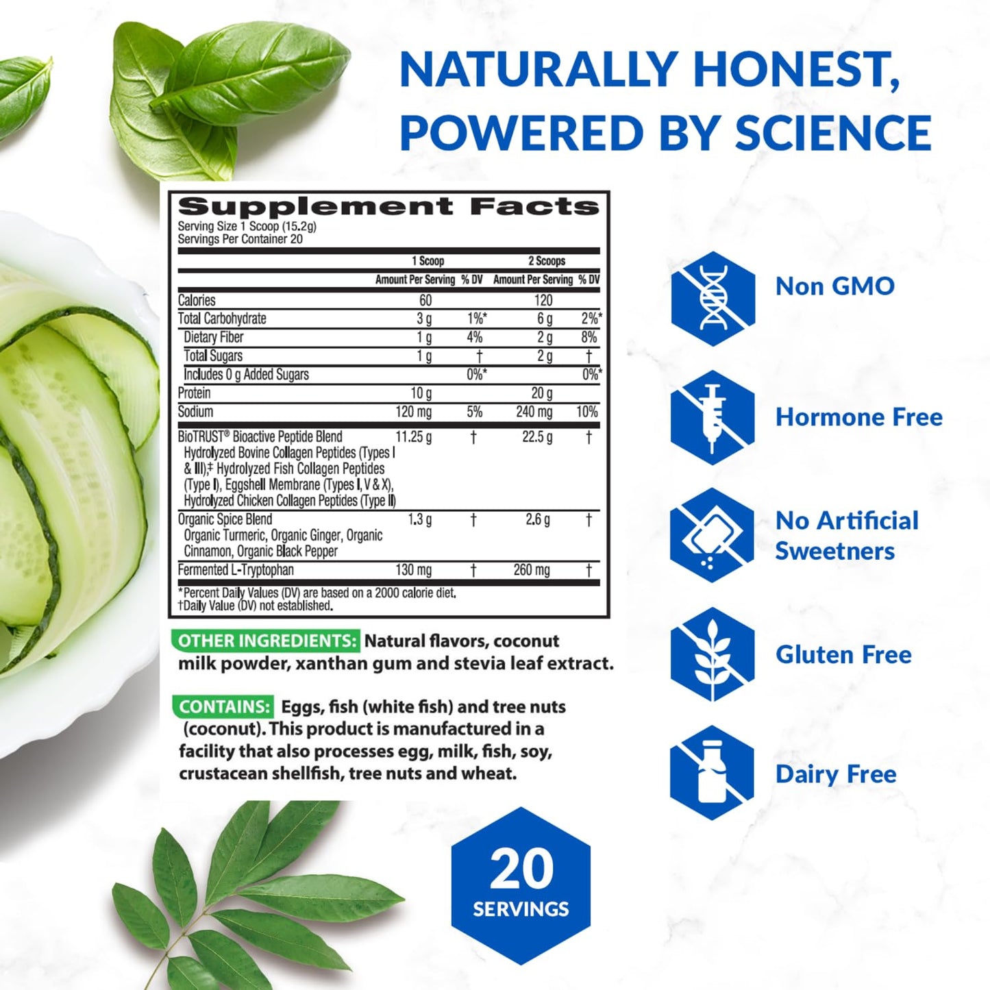 BioTrust Collagen Powder with Turmeric – 5 Types (I, II, III, V, X) Golden Milk