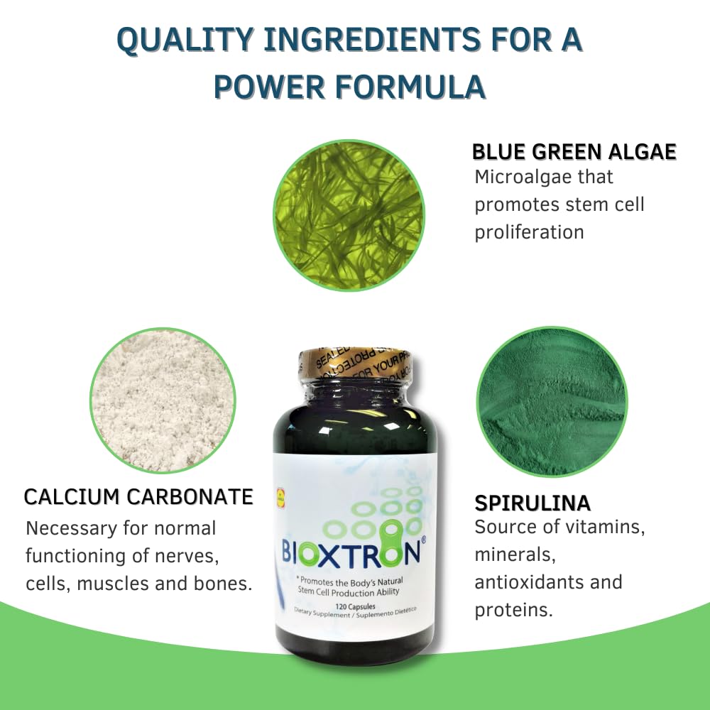 Bioxtron Natural AFA Stem Cell Supplement - Joint Support, Immune Health & Energy | 120 Caps