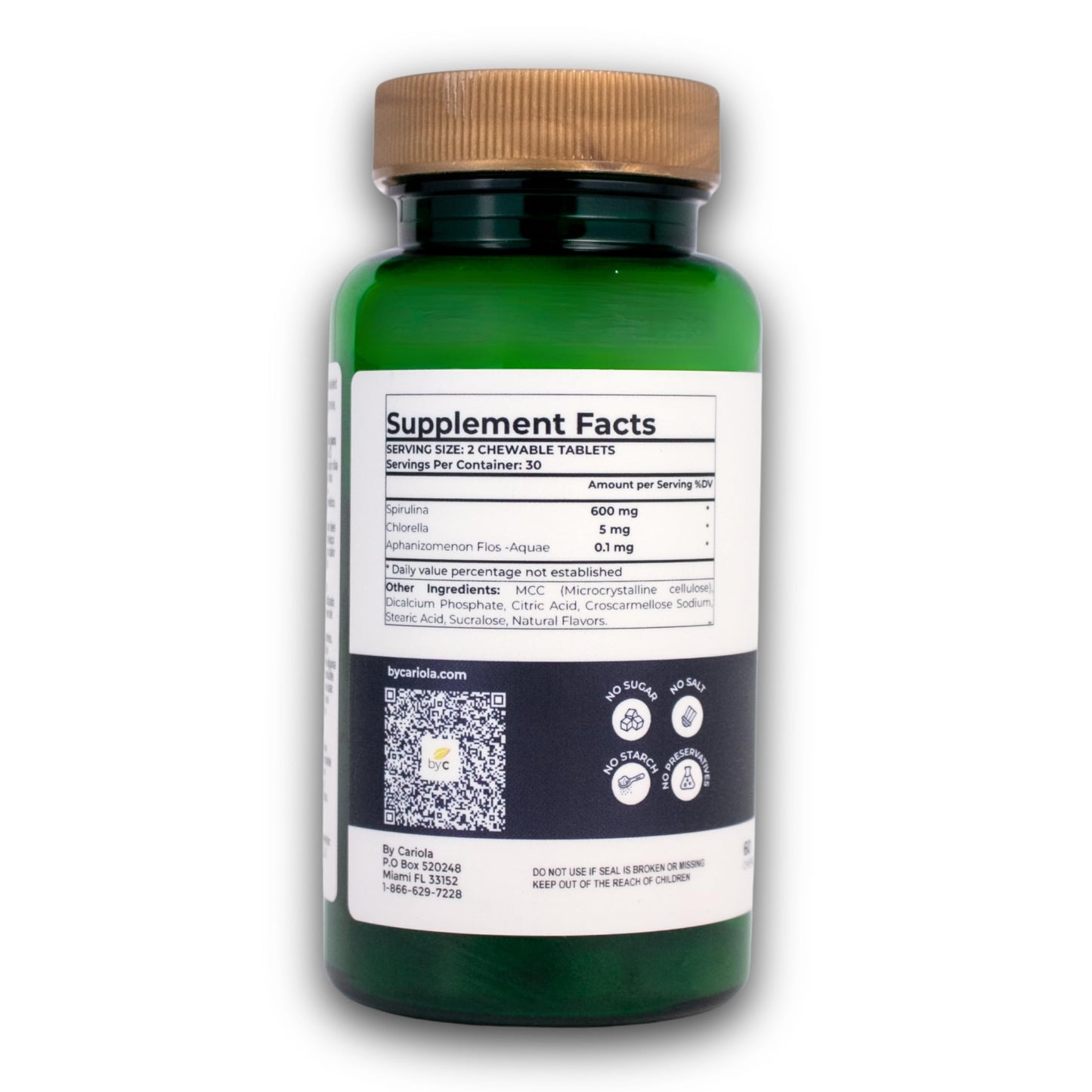 Bioxtron Natural Stem Cell Supplement Chewables – Spirulina, Chlorella, AFA | Energy, Immune & Joint Support | 60 Tablets (30 Servings)