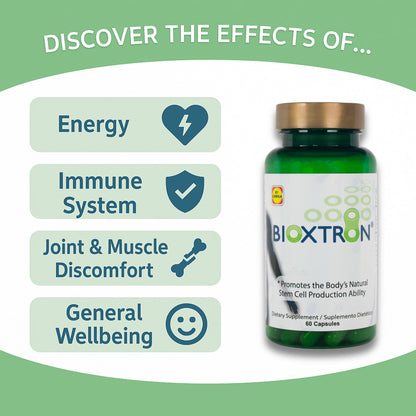 Bioxtron Natural Stem Cell Supplement Capsules - Blue Green Algae & Spirulina | 60 Capsules