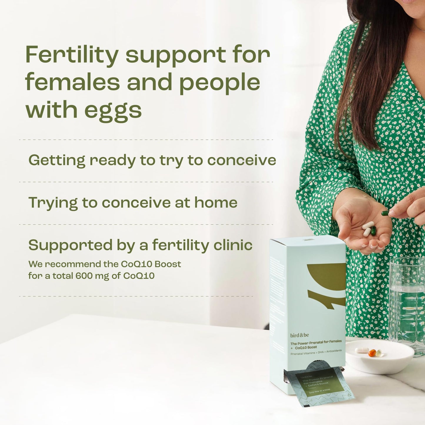 bird&be The Power Prenatal for Females with CoQ10 Boost | Preconception & Prenatal Multivitamin