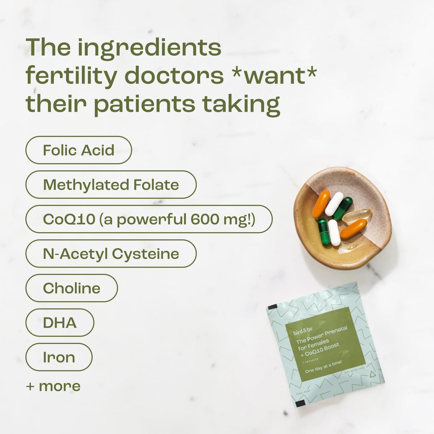 bird&be The Power Prenatal for Females with CoQ10 Boost | Preconception & Prenatal Multivitamin