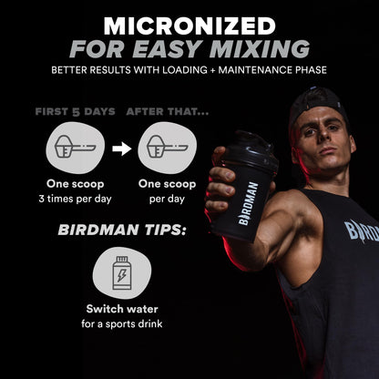 BIRDMAN Micronized Creatine Monohydrate Powder – 80 Servings (5g) | Vegan, Gluten Free, Sugar Free | 0.8 lb