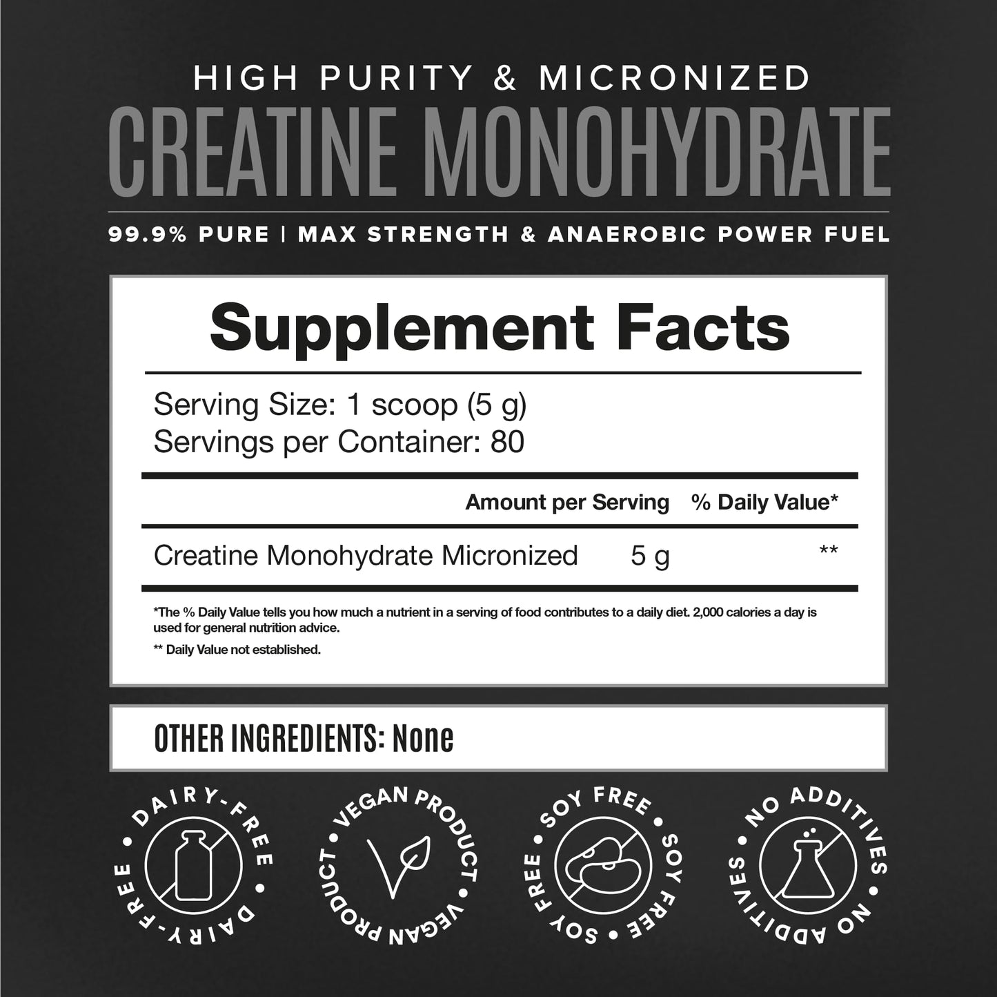 BIRDMAN Micronized Creatine Monohydrate Powder – 80 Servings (5g) | Vegan, Gluten Free, Sugar Free | 0.8 lb