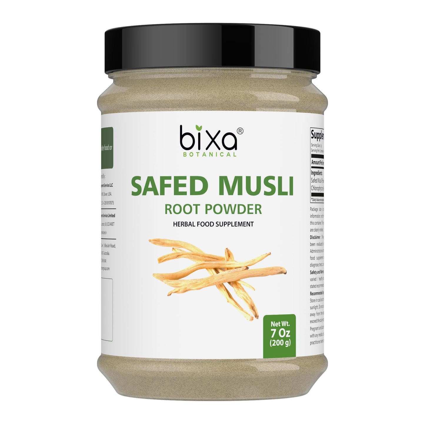 bixa BOTANICAL Safed Musli Powder – Chlorophytum Borivilianum | Steam Treated Ayurvedic Root | 7 oz (200 g)