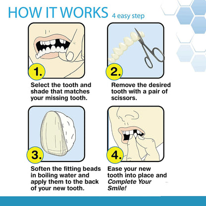 BJDTY DIY Denture Kit – Partial & Full Dentures with Tool Kit & Temporary Teeth